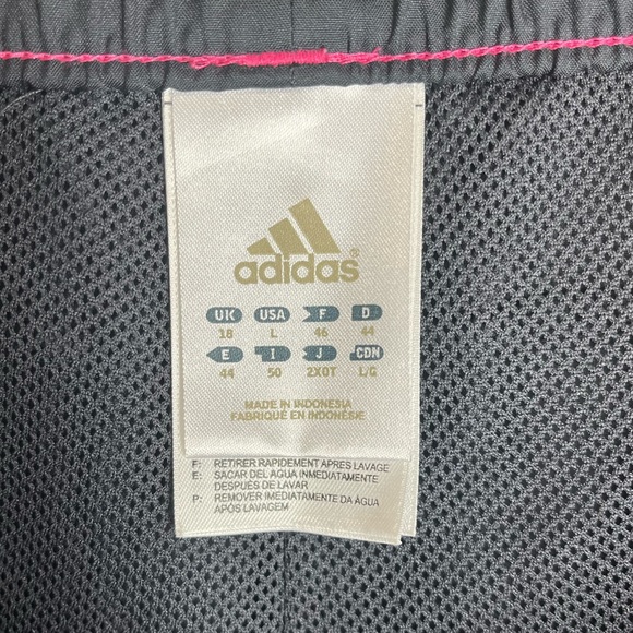 Adidas Mesh Lined Black Pink Striped Wind Track Pants - Picture 7 of 8